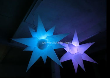 China RGB Colors Inflatable LED Light , 12 Spikes PVC Cloth LED  Hanging Star Lights supplier