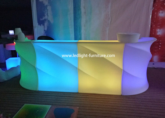 wave sectional straight led plastic bar counter table with 8 10