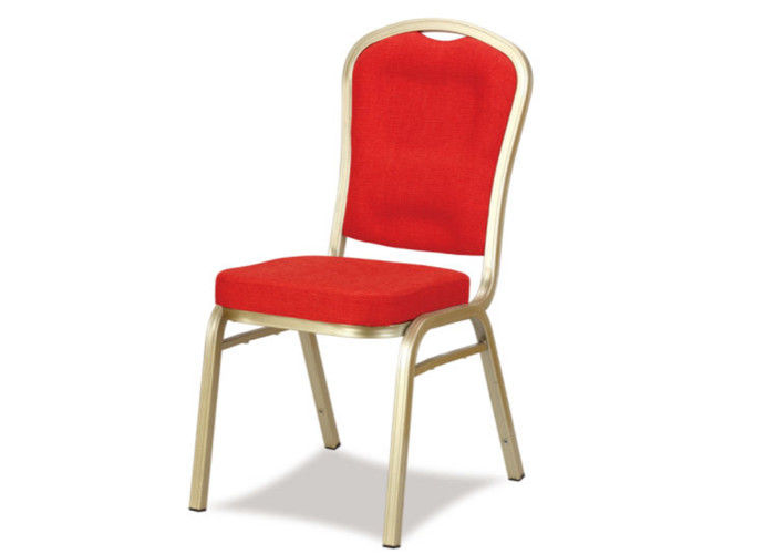 Durable Red Color Hotel Seating Metal Banquet Chairs Hotel Furnishings Type