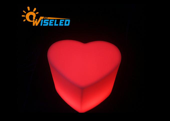 Portable Unbreakable LED Bar Chair Heart Shaped Glow Led Lamp Stool for Party Hire