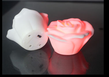China White Plastic Rose Shaped Led Night Light With Water Action Or Button Off / On supplier