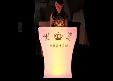 China Customized Logo Print  LED Reception Desk Colors Changing For Night Exhibition supplier