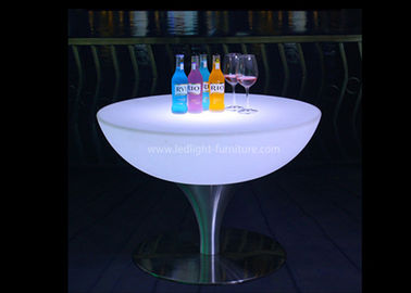 China Battery Powered LED Cocktail Table 16 Colors Changing With Stainless Steel Base supplier