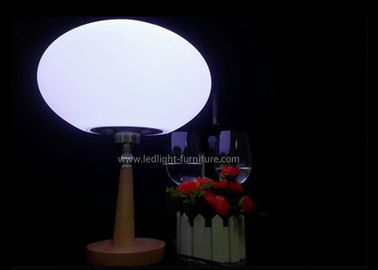 China AC 110V - 240V Power LED Egg Shaped Table Lamps  With Wooden Base Holder supplier
