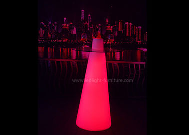 China Cone Shaped Glass RGB LED Cocktail Table Light Durable For Fair Product Show supplier