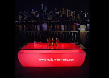 China Plastic Material LED Cocktail Table Fashionable Illuminated Bar Furniture supplier