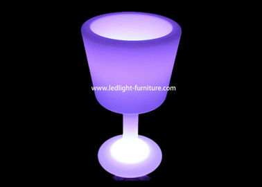China Glass Shaped RGB LED Ice Bucket Party Cooler PE Plastic Material For Night Club supplier
