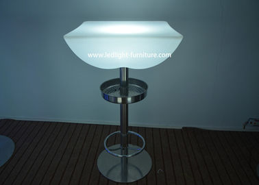 China Colorful LED Lighted Cocktail Tables Rechargeable With Bottle Layer And Footrest supplier