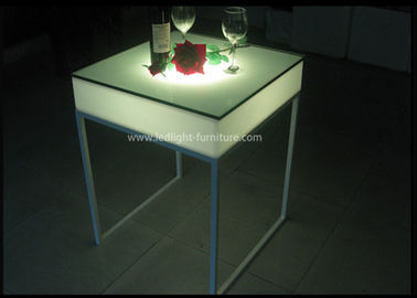 China 60*60cm Square Customized LED Cocktail Table , Portable Light Up Bar Table  supplier