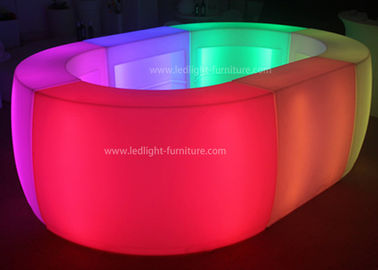 China Oval Shaped LED Glowing Modular Bar Counter Weatherproof With IR Remote Control supplier