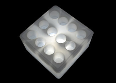 China Large Square Led Light Up Ice Bucket / Bottle Lighted Serving Trays With 16 Holes supplier