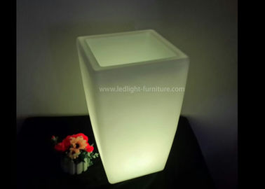 China Square Tall Led Flower Pots / Led Colour Changing Ice Bucket For Champagne supplier