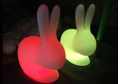 China Kids Play Led Glow Furniture Rabbit Chair With Colorful Light , Plastic Material supplier