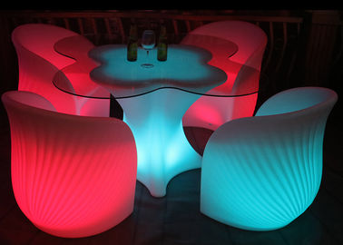 China Glowing Garden Furniture Type 4 LED Bar Chair And 1 Table Set Eco Friendly supplier