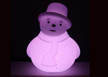 China Battery Operated PE White Appearance Colorful Lighting Snowman Xmas Decoration supplier