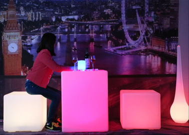 Outdoor Colors Changing LED Cube Light Chair Rechargeable For Hotel / Pub / KTV supplier