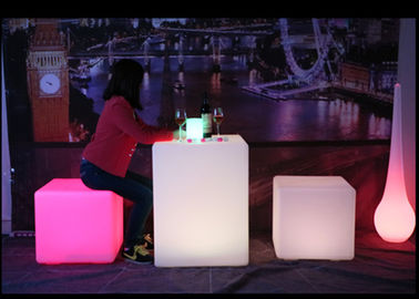 Outdoor Colors Changing LED Cube Light Chair Rechargeable For Hotel / Pub / KTV supplier