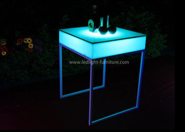 60*60cm Square Customized LED Cocktail Table , Portable Light Up Bar Table  supplier