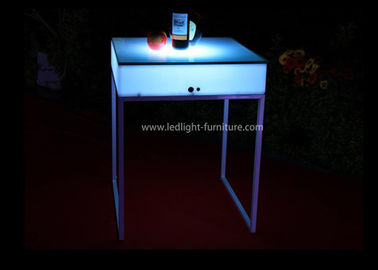 60*60cm Square Customized LED Cocktail Table , Portable Light Up Bar Table  supplier