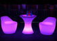 60cm Height Small Poseur LED Bar Table And Chair With Sturdy Metal Base And Stand supplier
