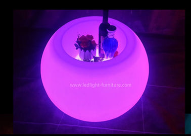 Ball Shaped Led Light Up Coffee Table With Ice Bucket And Wine Bottle Holder supplier