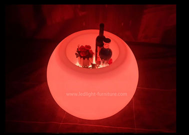 Ball Shaped Led Light Up Coffee Table With Ice Bucket And Wine Bottle Holder supplier