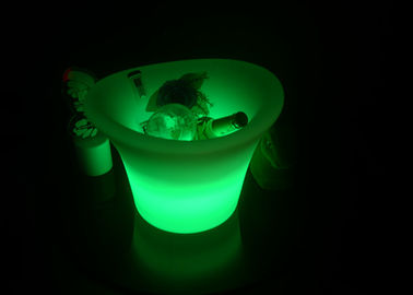 Color Changeable Illuminate LED Ice Bucket / Led Light Up Bucket For Party Cooler supplier