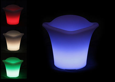 Color Changeable Illuminate LED Ice Bucket / Led Light Up Bucket For Party Cooler supplier