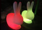 Kids Play Led Glow Furniture Rabbit Chair With Colorful Light , Plastic Material supplier