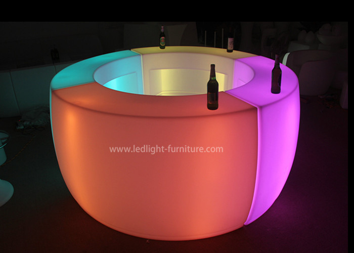 Small Led Counter 4 Piece Section Small LED Round Bar Counter Portable With RGB LED Module